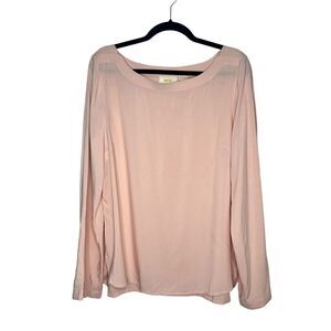 Anthropologie Maeve Women’s 14 Boat Neck Blouse Blush Pink NEW